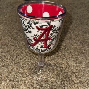 University of Alabama Crimson Tide plastic stem goblet - EUC!